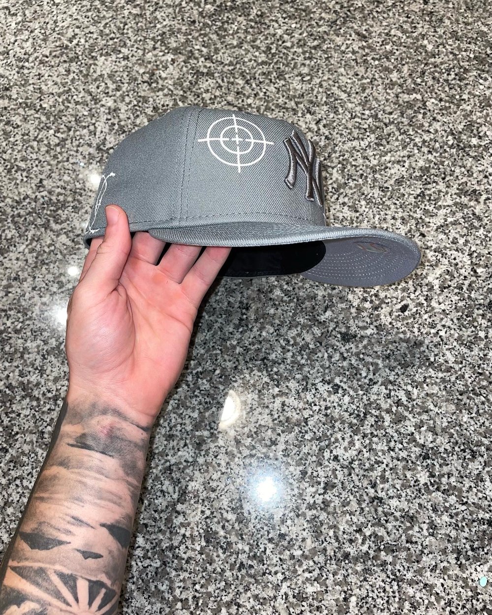 Image of COOL GREY NY YANKEES CUSTOM FITTED CAP