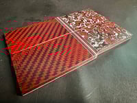 Image 3 of Red Fat Carbon & Red Carbon Fiber GLOW Segmented Knife Scales