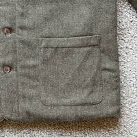 Image 7 of LEVIS JASPER CLUB COAT MENS SIZE LARGE WOOL BLEND HERRINGBONE OVERSIZED BROWN NEW