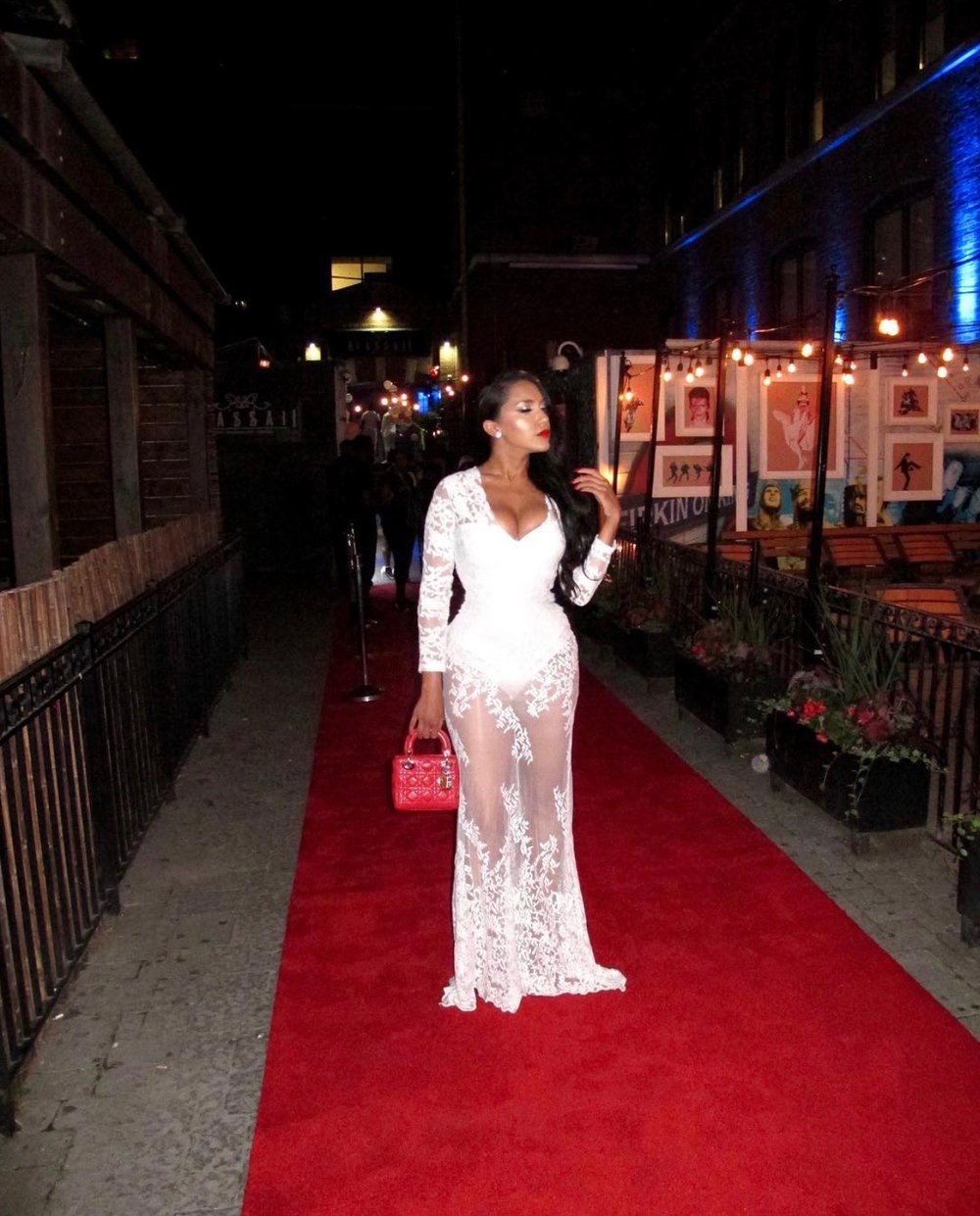 Image of WHITE LACE APPLIQUÉ MAXI DRESS (SMALL)