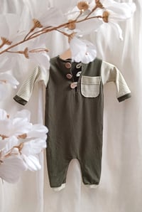 Image 1 of Photography boy romper - Callan | 9-12 months - khaki | sitter