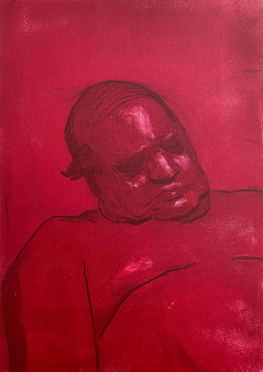 Image of Portrait of a sleeping man [red]