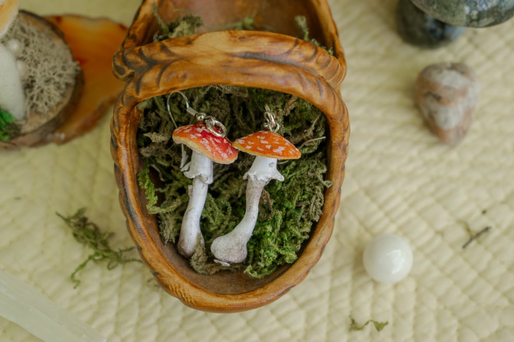 Image of Fly Agaric Mushroom Earrings