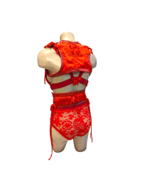 Image 4 of Red lace bolero set 