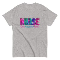 Image 9 of Unisex classic tee, Nurse Love, Inspire, Heal Uplifting Colorful Tee