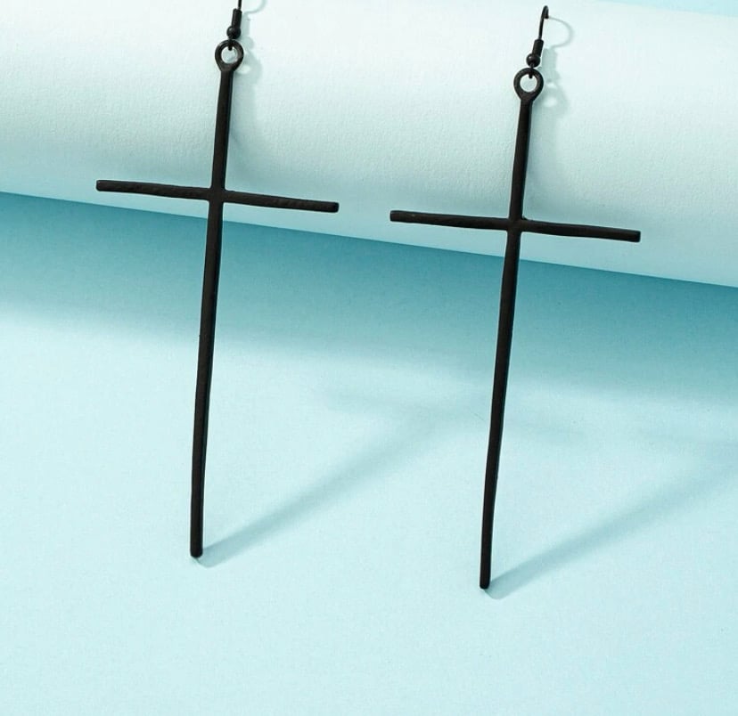 Image of “Cross Drop Earrings”