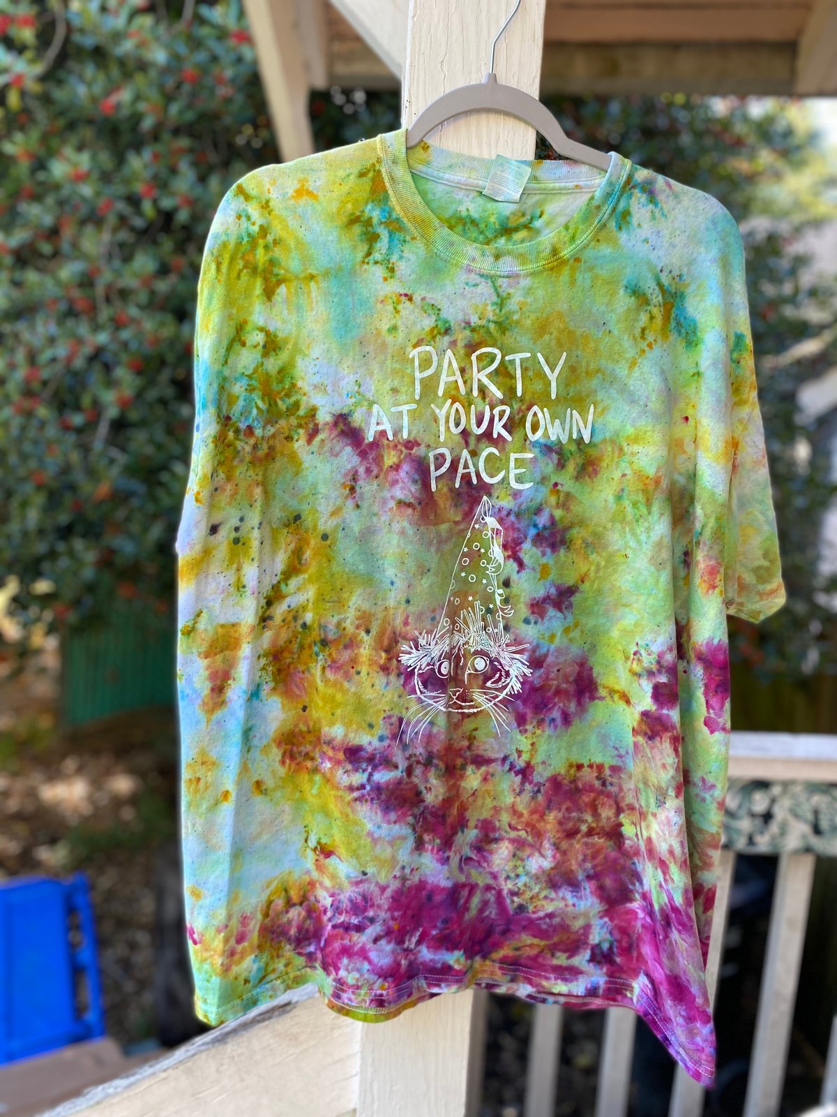 Image of XL Party At Your Own Pace Tie Dye Shirt 1