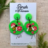 Green Bee Earrings