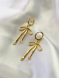 Image 1 of Hoop huggie Bows