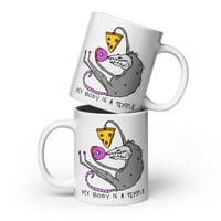 Image 2 of body is a temple White glossy mug 