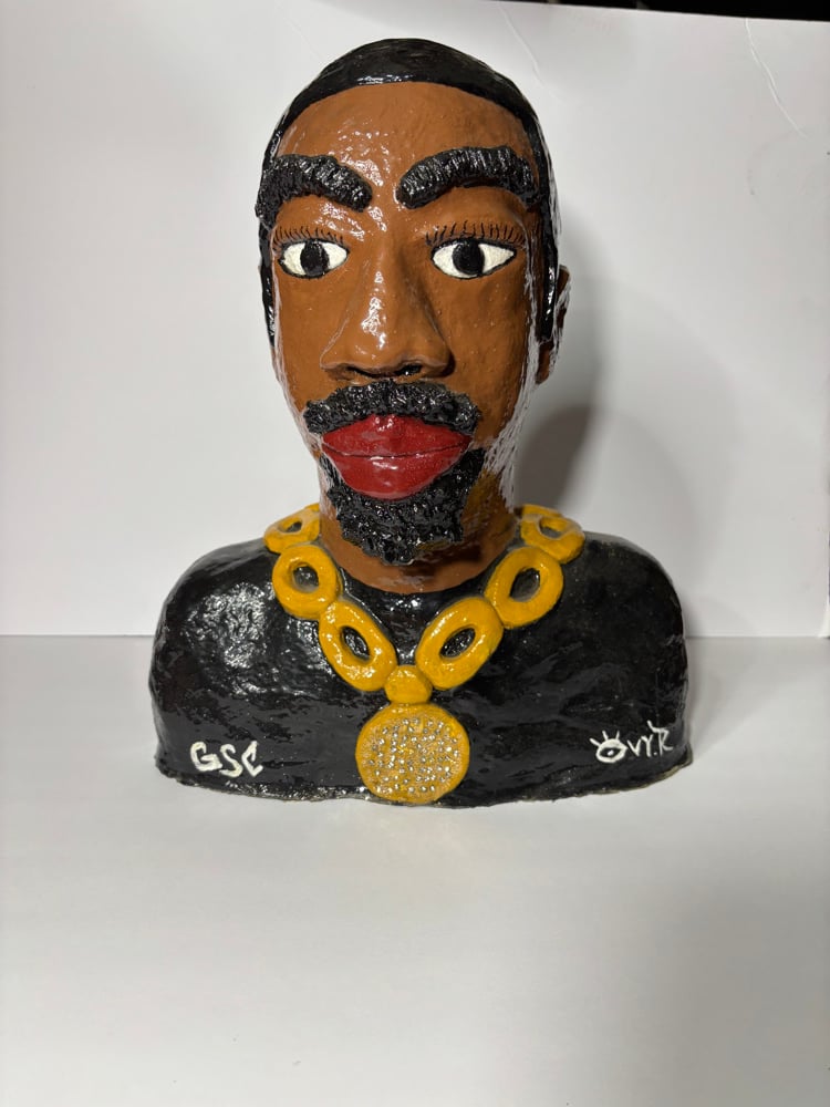 Image of Cement Olmec Head (sculpture)