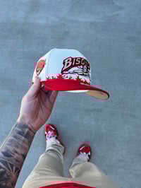Image 2 of  TAN BRIM TRI TONE BUFFALO BISONS CUSTOM FITTED CAP