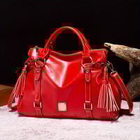 Image 10 of Women'S Vintage Commuter Tote Bag with Removable Strap & Zipper Closure - Golden-Ton