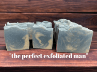 "the perfect exfoliated man" soap bar