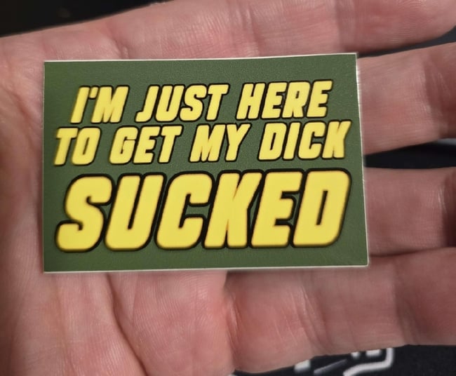 428. I'M JUST HERE STICKER