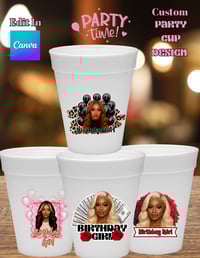 Image 2 of Custom Birthday Styrofoam Cups