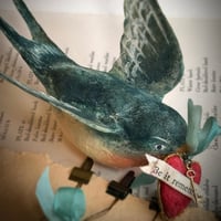 Image 3 of Swallow and Small Heart Ornament with “Be it remembered” quote