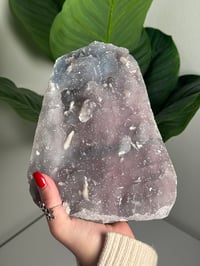 Image 1 of XL SELF STANDING COTTON CANDY APOPHYLITE CUT BASE WITH STILBITE -INDIA- B