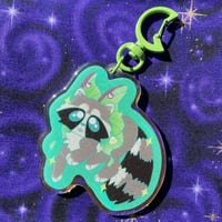 Image 2 of Rainbow Raccoon Acrylic Keychains