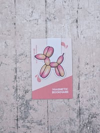 Image 1 of Pink Balloon Dog Magnetic Bookmarks