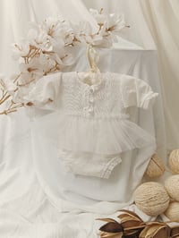 Image 6 of Photo prop | Newborn girls body-dress for photoshoots | Bessie | white