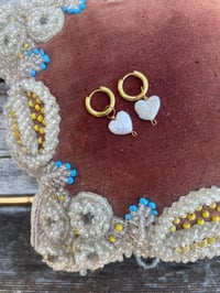 Heart Pearl Hoops