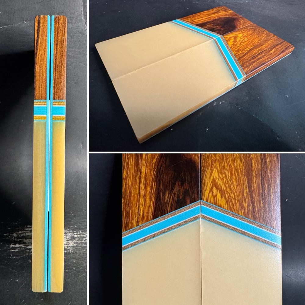 Image of Desert Ironwood & Bone Micarta Segmented Knife Scales