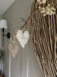 Image 1 of Neutral Fabric Quote Heart