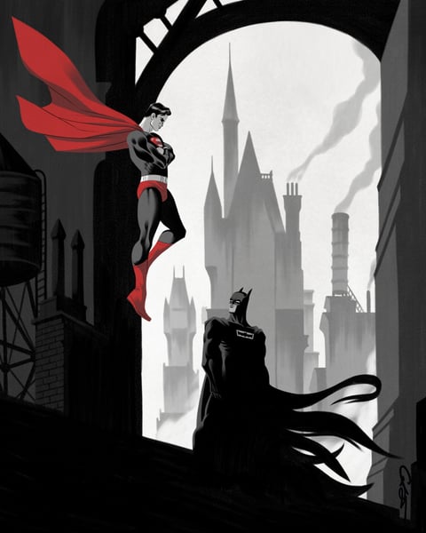 Image of Batman / Superman Art Print