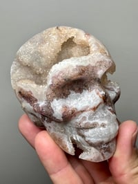 Image 11 of Purple Fluorite & Druzy Quartz Skull Carving #2785