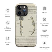 Image 1 of Antique Bookpage Detailed Anatomical Illustration Finger Bones Tough Case for iPhone®