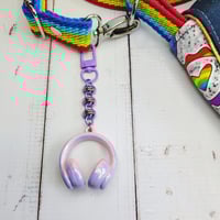 Image 4 of Iridescent Headphones Purse Charm