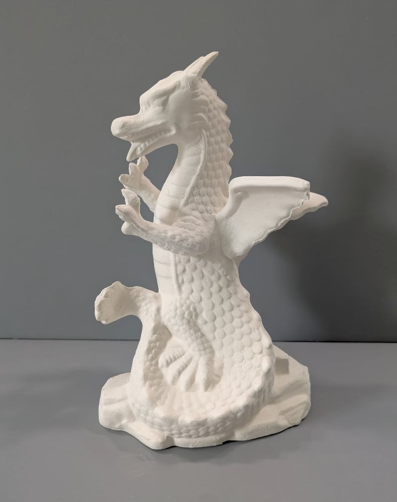 Image of Ceramic Bisque Horned Dragon Ready to Paint