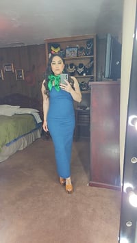 Image 3 of Long Denim Tube Top Dress