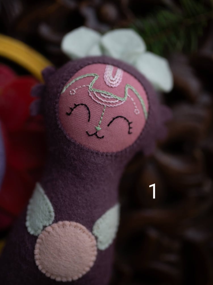 Image of Purple Felt Space Dolls