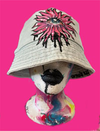 Image 1 of “FLOWER GIRL” CUSTOM PAINTED DENIM COLOR BUCKET HAT ONE SIZE