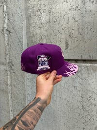 Image 4 of PINK BRIM PURPLE MINNESOTA TWINS CUSTOM FITTED CAP