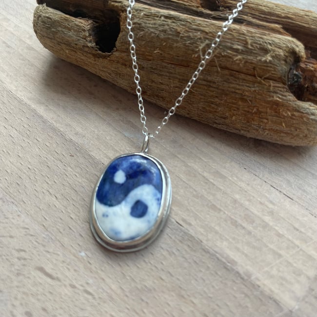 Porcelain silver necklace 3