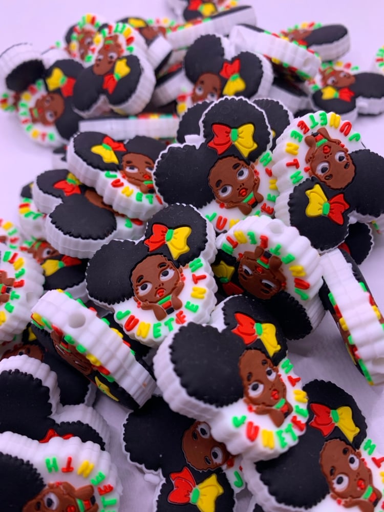 Image of Juneteenth silicone bead 