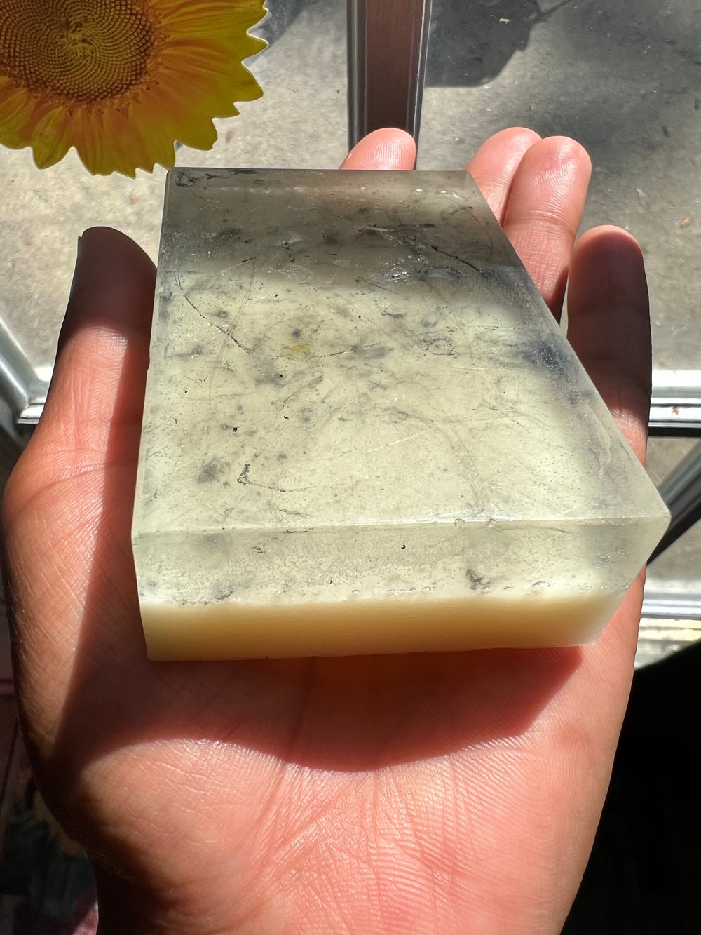 Aloe charcoal swirled with goat milk 