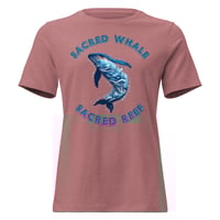 Image 7 of Women's Relaxed T-Shirt, Sacred Whale Sacred Reef, Ocean Coral Reef Whale Art Tee