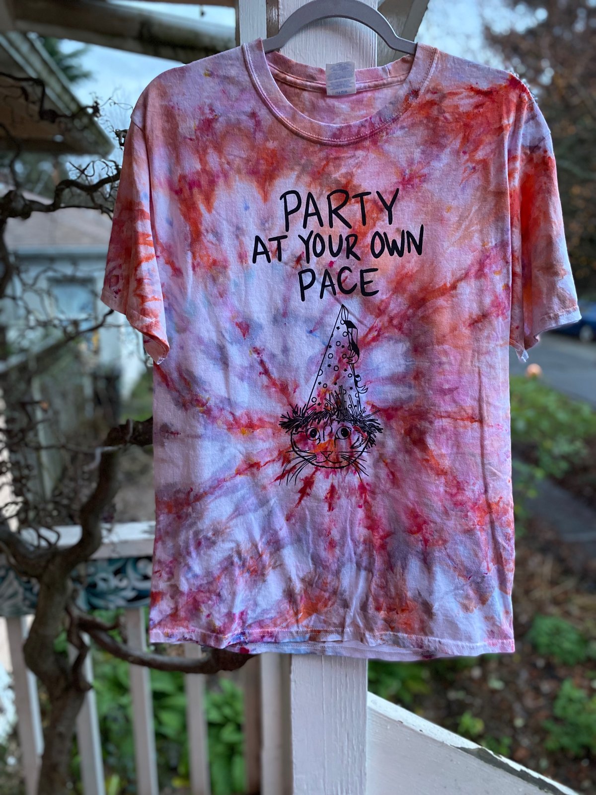 Image of Party At Your Own Pace Tie Dye Shirt Size, Medium