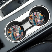 Image 2 of Tattoo Book Girl Car Coasters - 2 pack