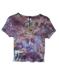 Image 2 of ♻️ UPCYCLED M BDG Crop Tee in Moody Watercolor Ice Dye