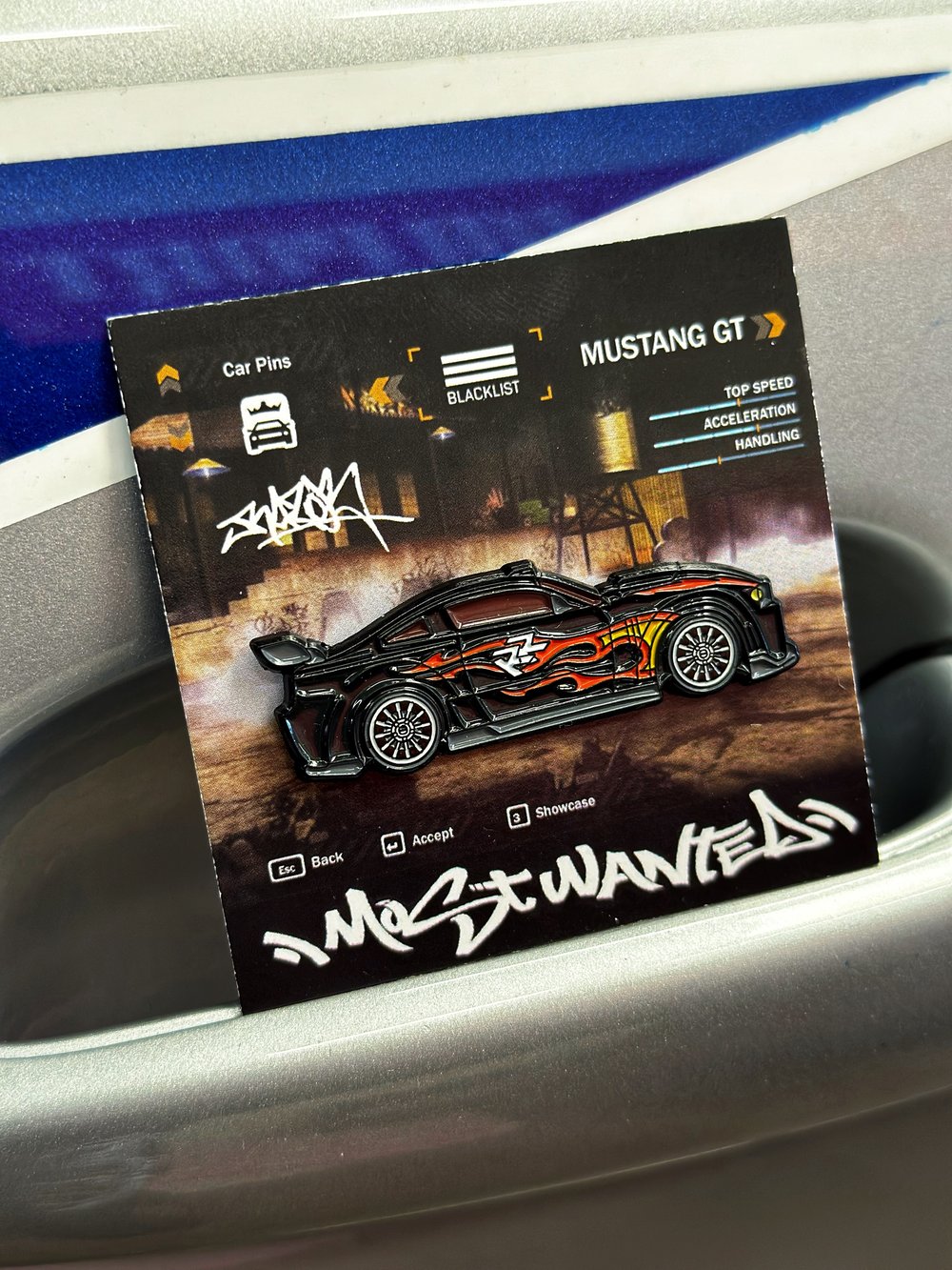 Razor's Blacklist Mustang Pin