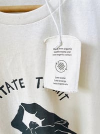 Image 3 of Meditate the shit t-shirt - raw-natural/black