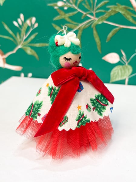 Image of Wool Ball Ornament Classic Mini Doll #3