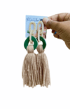 Ovate Tassel Earrings Cream