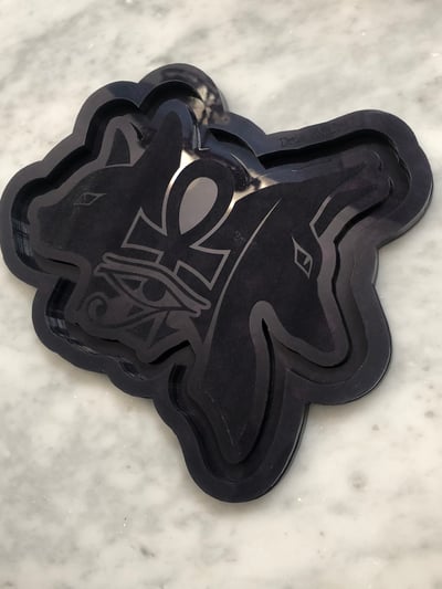 Image of Anubis and Bastet Trinket Tray Silicone Mold