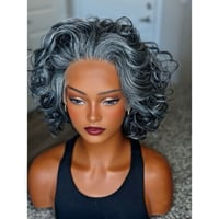 Image 2 of ENGLAND | 8” Salt & Pepper Lace Frontal Wig - Chic Style for Effortless Glam